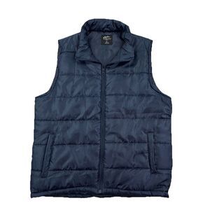 Jackson Hole Navy Blue Zip Puffer Vest Size Large Lightweight Quilted Outerwear